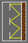 Marca amarilla en zig-zag 